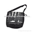 Black Canvas Messager Bag with a flag